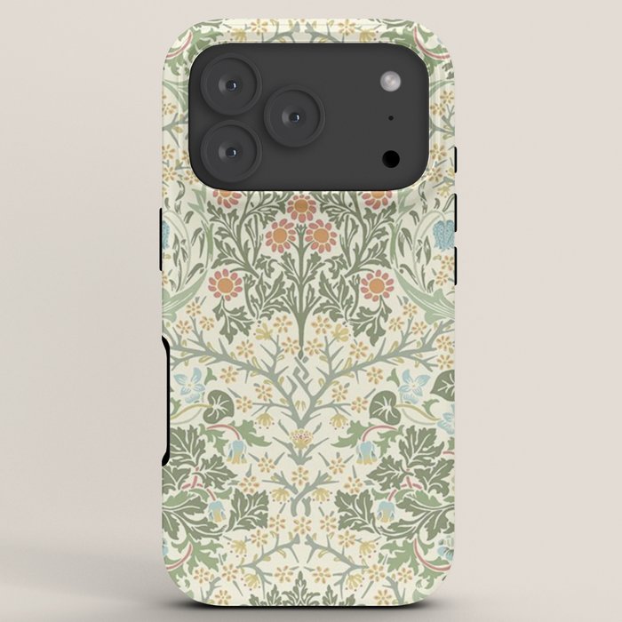 William Morris Blackthorn Cream Pastel Floral iPhone Case Gallery Image 7