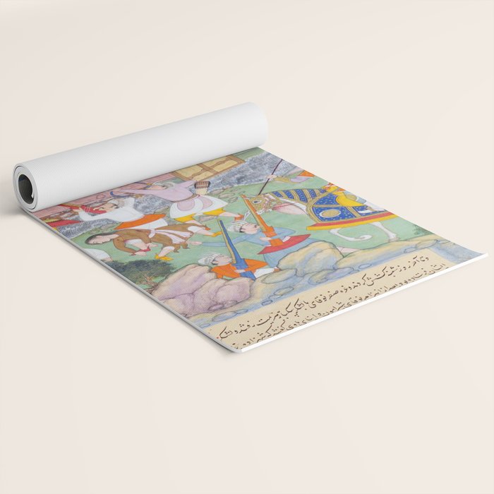 Siege of Baghdad Antique Indian Miniature Painted Illustration Yoga Mat Gallery Image 2