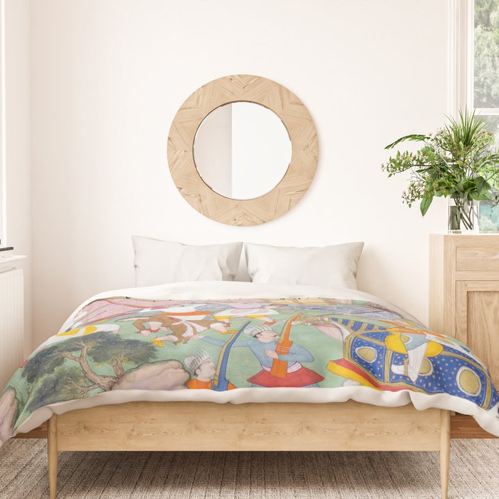 Siege of Baghdad Antique Indian Miniature Painted Illustration Duvet Cover Gallery Image 3
