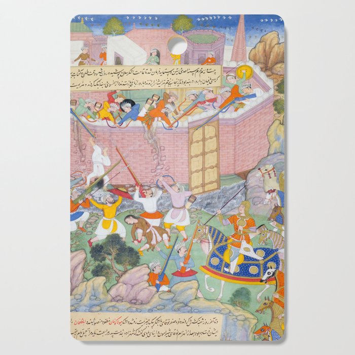 Siege of Baghdad Antique Indian Miniature Painted Illustration Cutting Board Gallery Image 1