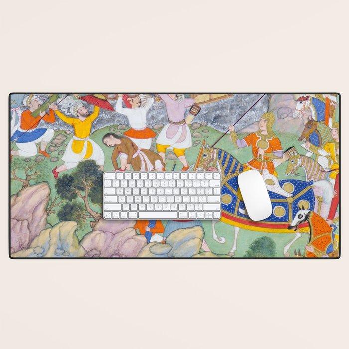 Siege of Baghdad Antique Indian Miniature Painted Illustration Desk Mat Gallery Image 1