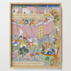 Siege of Baghdad Antique Indian Miniature Painted Illustration Serving Tray Gallery Image 1