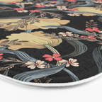 William Morris Pimpernel Art Nouveau Dark Floral Bath Mat Gallery Image 3
