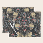 William Morris Pimpernel Art Nouveau Dark Floral Placemat Gallery Image 1