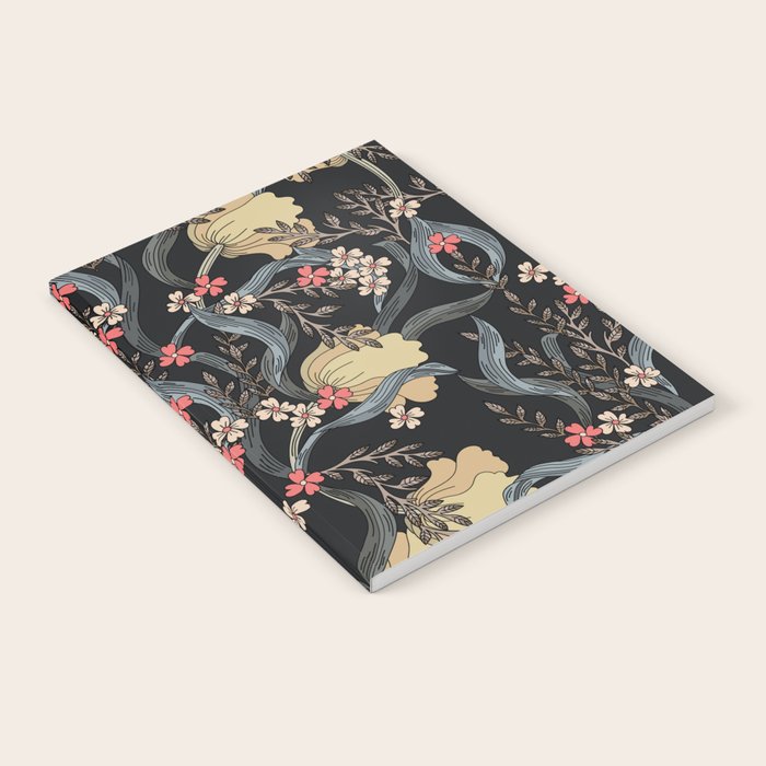 William Morris Pimpernel Art Nouveau Dark Floral Notebook Gallery Image 2