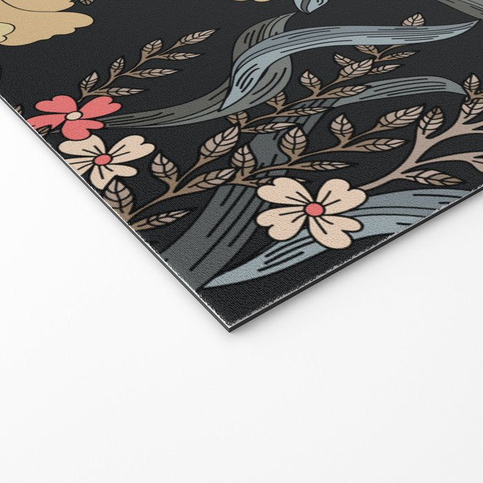 William Morris Pimpernel Art Nouveau Dark Floral Welcome Mat Gallery Image 2
