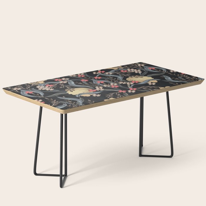 William Morris Pimpernel Art Nouveau Dark Floral Coffee Table Gallery Image 1