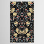 William Morris Pimpernel Art Nouveau Dark Floral Tablecloth Gallery Image 2