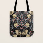 William Morris Pimpernel Art Nouveau Dark Floral Tote Bag Gallery Image 1