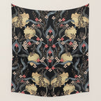 William Morris Pimpernel Art Nouveau Dark Floral Wall Tapestry Gallery Image 4