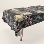 William Morris Pimpernel Art Nouveau Dark Floral Tablecloth Gallery Image 1