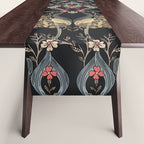 William Morris Pimpernel Art Nouveau Dark Floral Table Runner Gallery Image 1