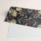 William Morris Pimpernel Art Nouveau Dark Floral Wrapping Paper Gallery Image 2