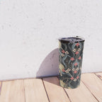 William Morris Pimpernel Art Nouveau Dark Floral Travel Mug Gallery Image 4