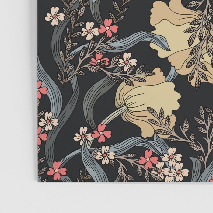 William Morris Pimpernel Art Nouveau Dark Floral Poster Gallery Image 3