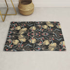 William Morris Pimpernel Art Nouveau Dark Floral Rug Gallery Image 1