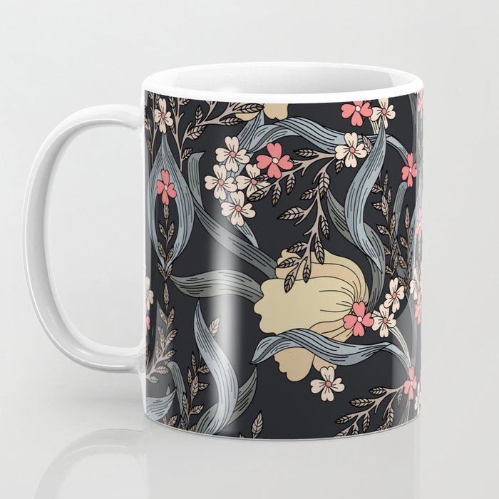 William Morris Pimpernel Art Nouveau Dark Floral Coffee Mug Gallery Image 3