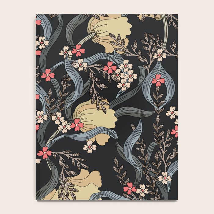 William Morris Pimpernel Art Nouveau Dark Floral Notebook Gallery Image 4