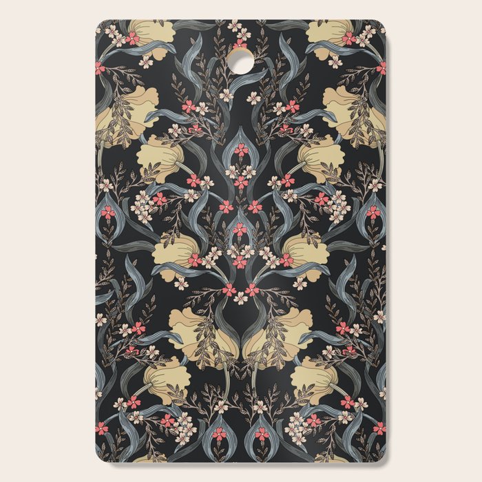 William Morris Pimpernel Art Nouveau Dark Floral Cutting Board Gallery Image 1