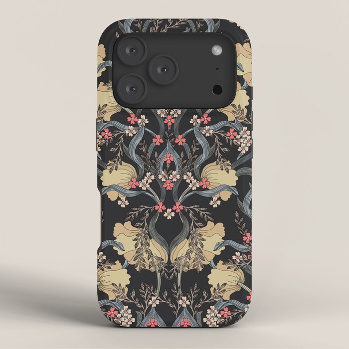 William Morris Pimpernel Art Nouveau Dark Floral iPhone Case Gallery Image 3