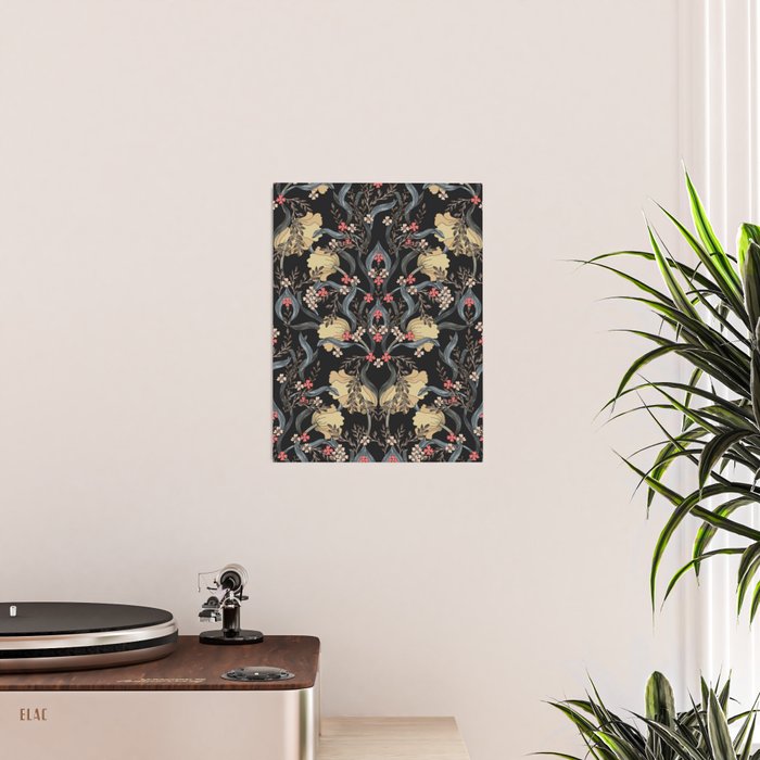 William Morris Pimpernel Art Nouveau Dark Floral Poster Gallery Image 2