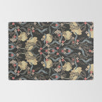 William Morris Pimpernel Art Nouveau Dark Floral Rug Gallery Image 2