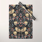 William Morris Pimpernel Art Nouveau Dark Floral Wrapping Paper Gallery Image 1