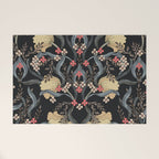 William Morris Pimpernel Art Nouveau Dark Floral Welcome Mat Gallery Image 1