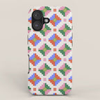 Festive Quilted Starburst Pattern - Vibrant Holiday Design iPhone Case Gallery Image 1