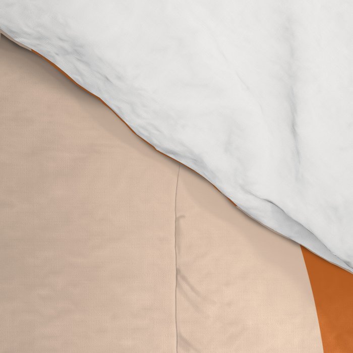 Mid Century Modern Retro Lounge Striped Ogee Pattern Orange Pink Cream Comforter Gallery Image 4