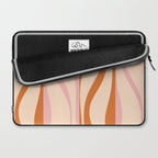 Mid Century Modern Retro Lounge Striped Ogee Pattern Orange Pink Cream Laptop Sleeve Gallery Image 2