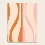 Mid Century Modern Retro Lounge Striped Ogee Pattern Orange Pink Cream Notebook Gallery Image 4