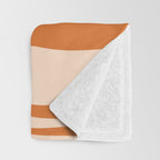 Mid Century Modern Retro Lounge Striped Ogee Pattern Orange Pink Cream Throw Blanket Gallery Image 3
