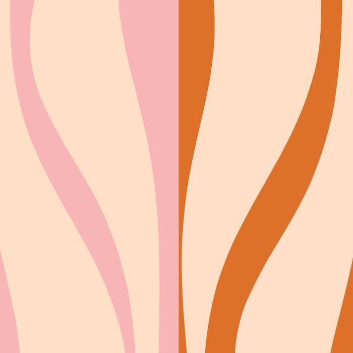 Mid Century Modern Retro Lounge Striped Ogee Pattern Orange Pink Cream Coffee Mug Gallery Image 2