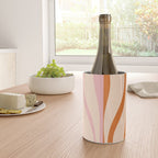 Mid Century Modern Retro Lounge Striped Ogee Pattern Orange Pink Cream Wine Chiller Gallery Image 4