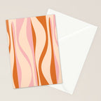 Mid Century Modern Retro Lounge Striped Ogee Pattern Orange Pink Cream Stationery Card Gallery Image 2