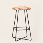 Mid Century Modern Retro Lounge Striped Ogee Pattern Orange Pink Cream Stool Gallery Image 1