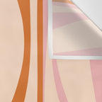 Mid Century Modern Retro Lounge Striped Ogee Pattern Orange Pink Cream Wall Tapestry Gallery Image 3
