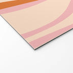 Mid Century Modern Retro Lounge Striped Ogee Pattern Orange Pink Cream Welcome Mat Gallery Image 2