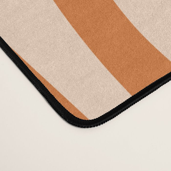 Mid Century Modern Retro Lounge Striped Ogee Pattern Orange Pink Cream Desk Mat Gallery Image 4