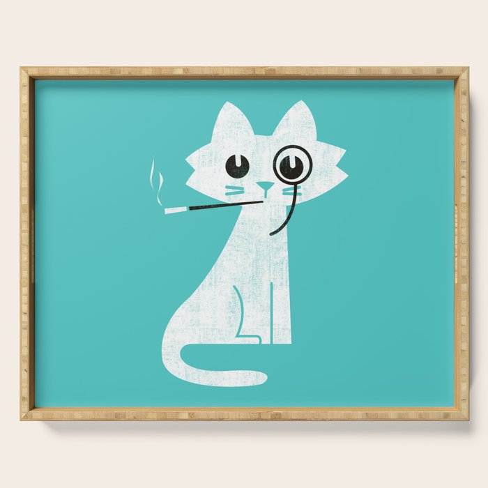 Mark - fancy cat Serving Tray Gallery Image 1