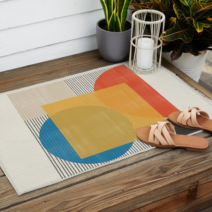 Midcentury Modern Object 02 Outdoor Rug Gallery Image 2