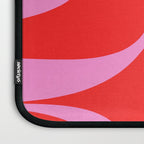 Preppy Pink and Red Retro Groove Abstract Pattern Laptop Sleeve Gallery Image 3