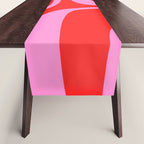 Preppy Pink and Red Retro Groove Abstract Pattern Table Runner Gallery Image 1