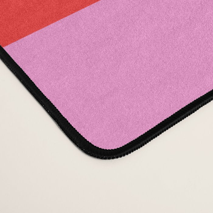 Preppy Pink and Red Retro Groove Abstract Pattern Desk Mat Gallery Image 4
