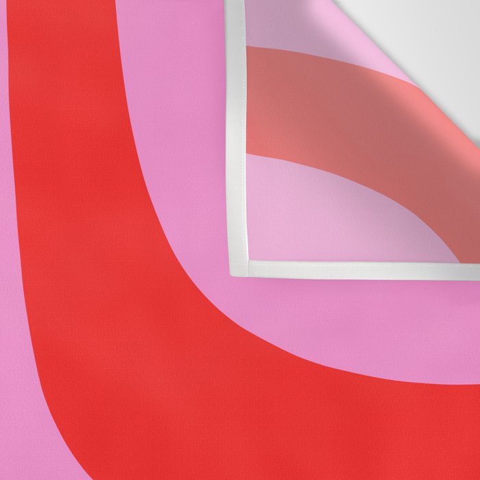 Preppy Pink and Red Retro Groove Abstract Pattern Wall Tapestry Gallery Image 3