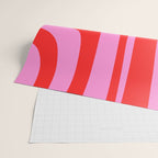 Preppy Pink and Red Retro Groove Abstract Pattern Wrapping Paper Gallery Image 2
