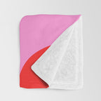 Preppy Pink and Red Retro Groove Abstract Pattern Throw Blanket Gallery Image 3