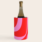 Preppy Pink and Red Retro Groove Abstract Pattern Wine Chiller Gallery Image 2