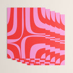 Preppy Pink and Red Retro Groove Abstract Pattern Wrapping Paper Gallery Image 3